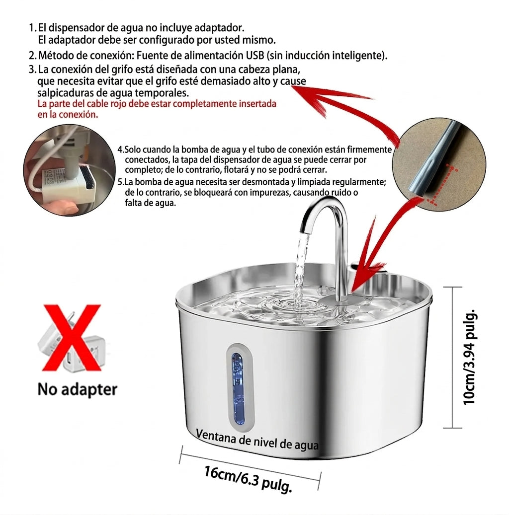 Bebedero Fuente acero inoxidable