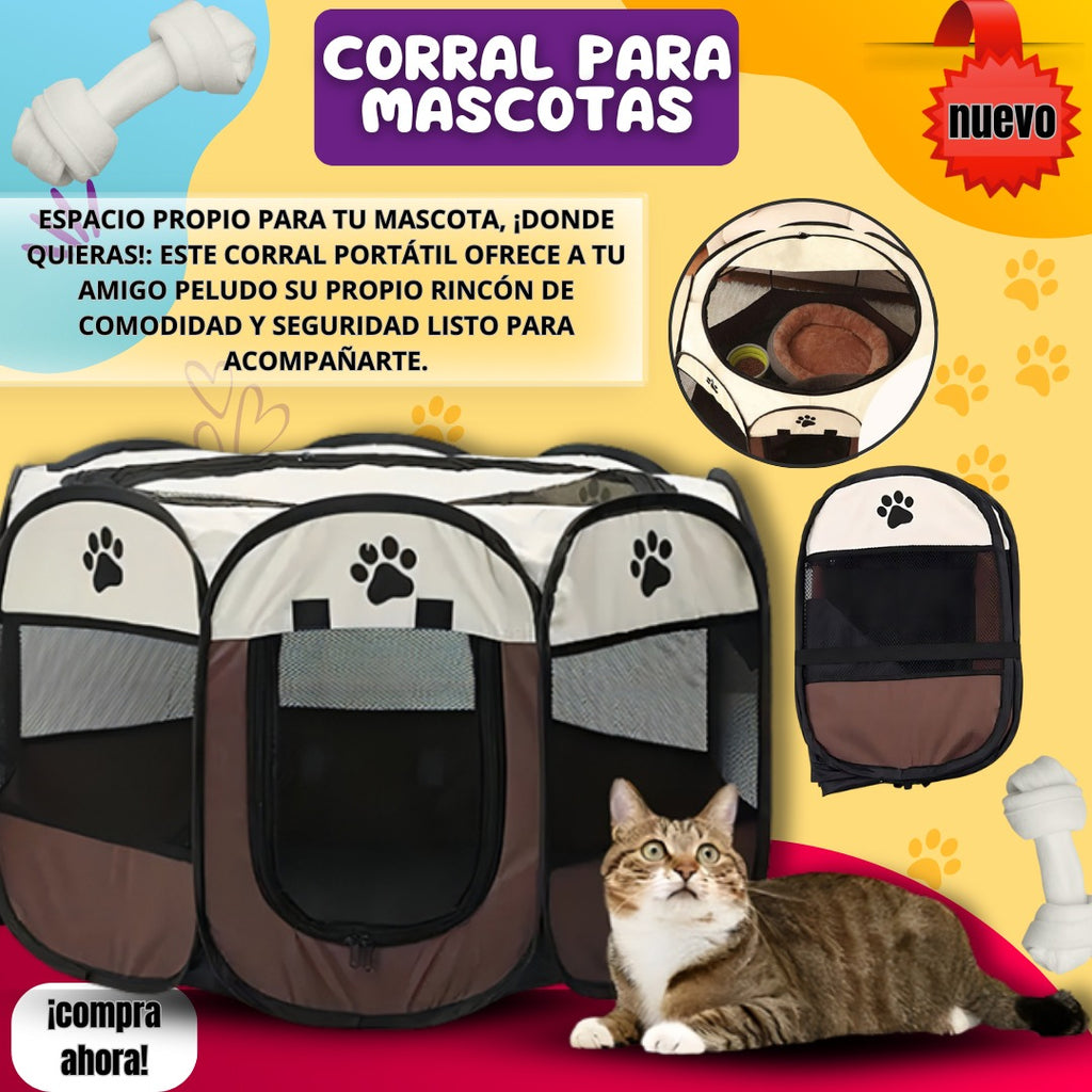 CAMA-CORRAL DE JUEGOS PARA MASCOTAS🐶