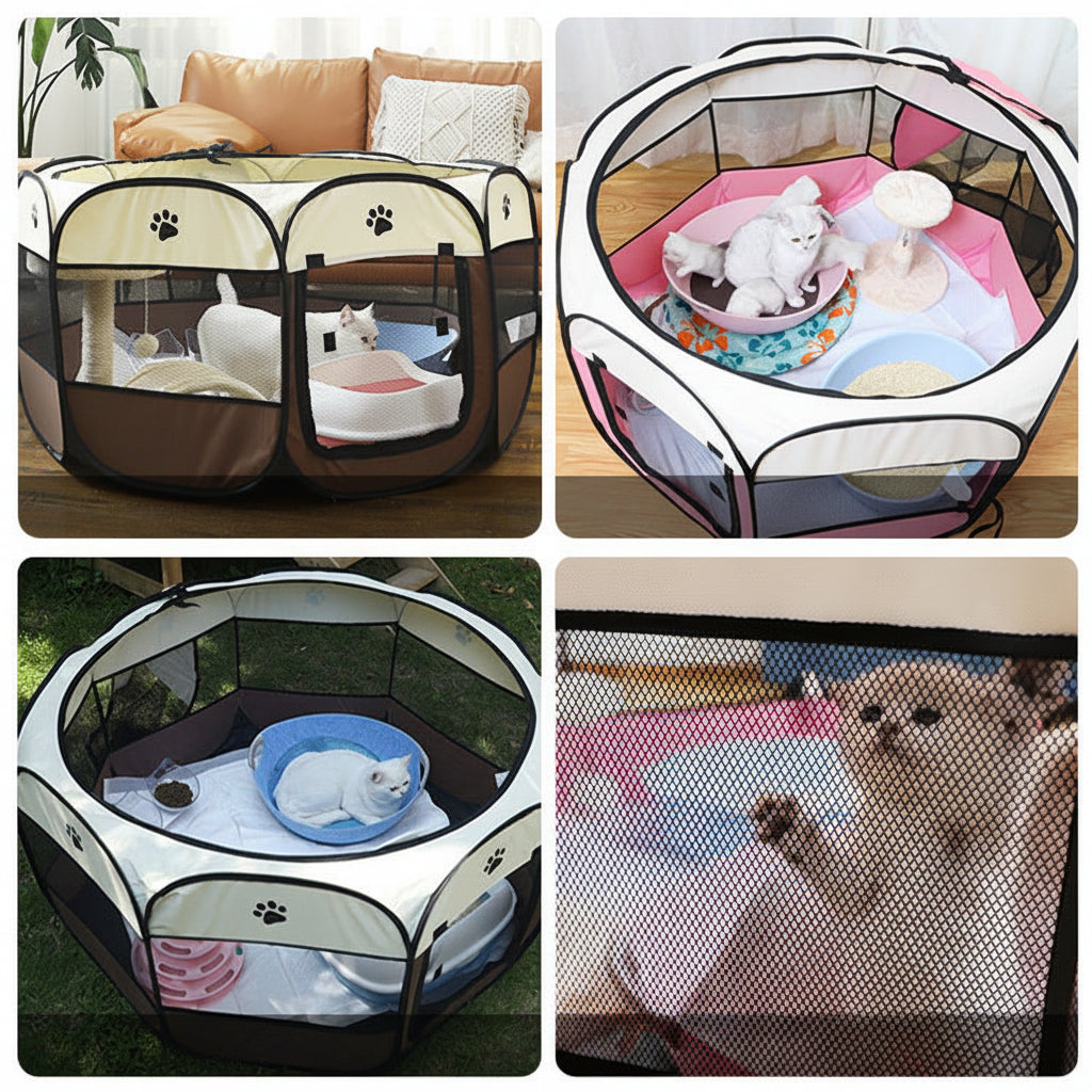 CAMA-CORRAL DE JUEGOS PARA MASCOTAS🐶